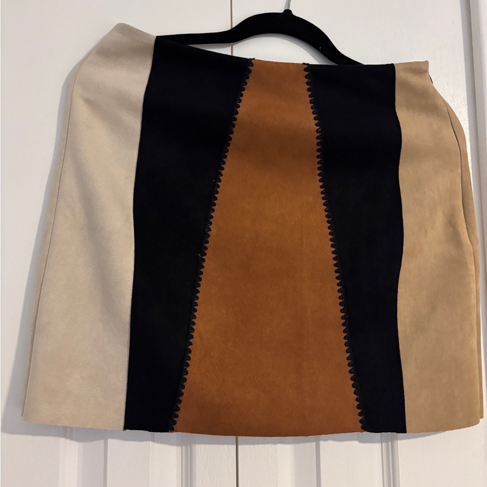 Zara Mini Skirt in Black, Brown, and Cream